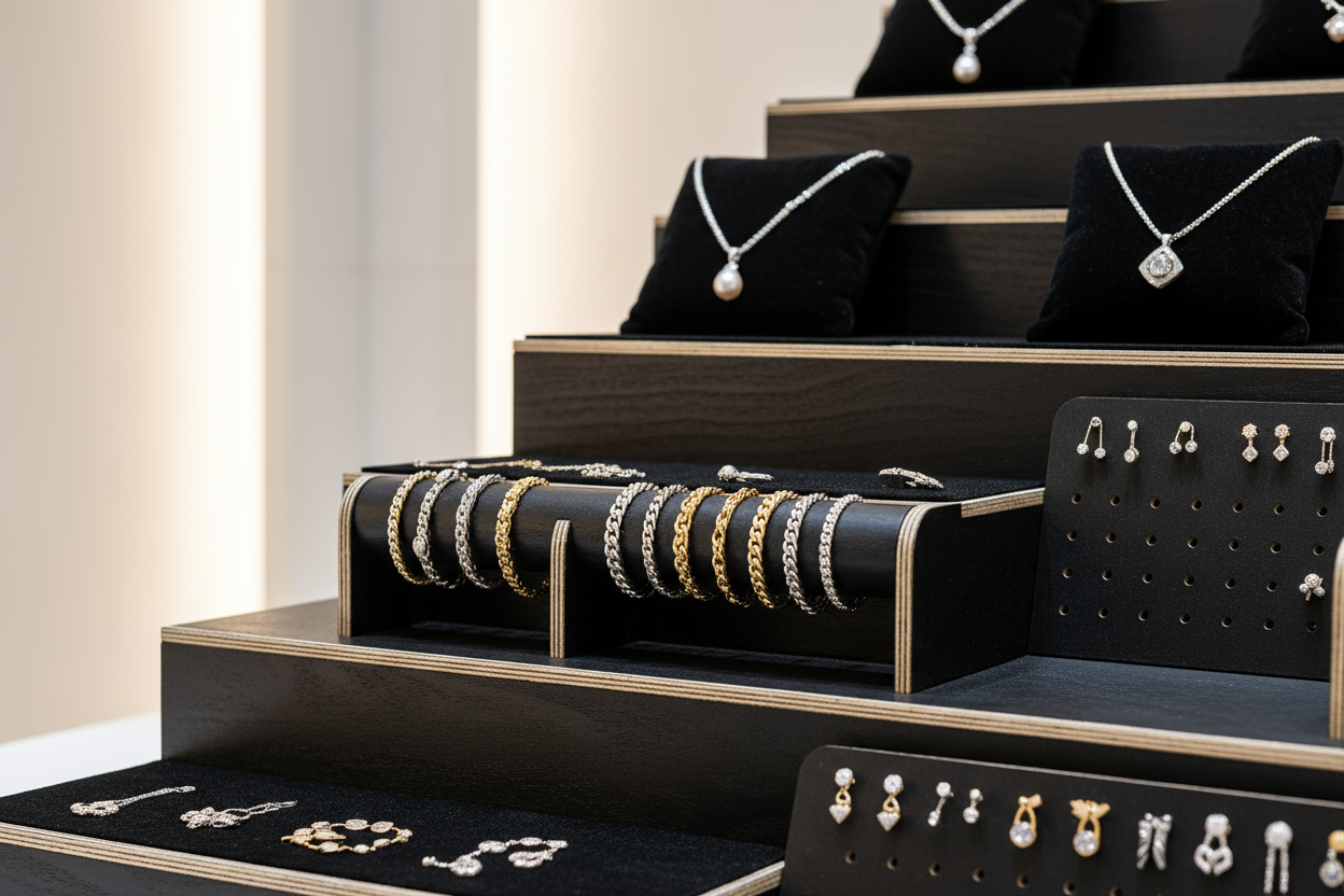 Présentoirs bijoux en velours